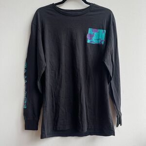 Disney Men's Black Mickey Mouse Graphic Long Sleeve T-shirt Large